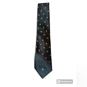 Etienne‎ Aigner men’s black silk tie vintage